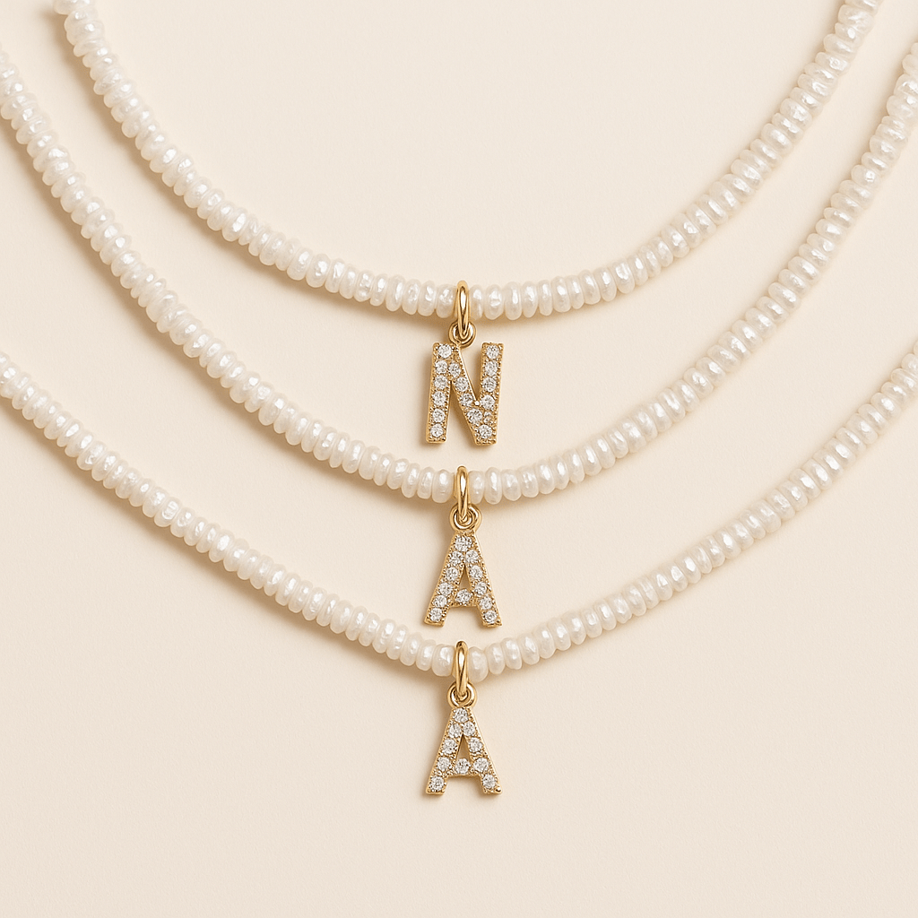 Shelly Pearl Initial Choker (Bundle)