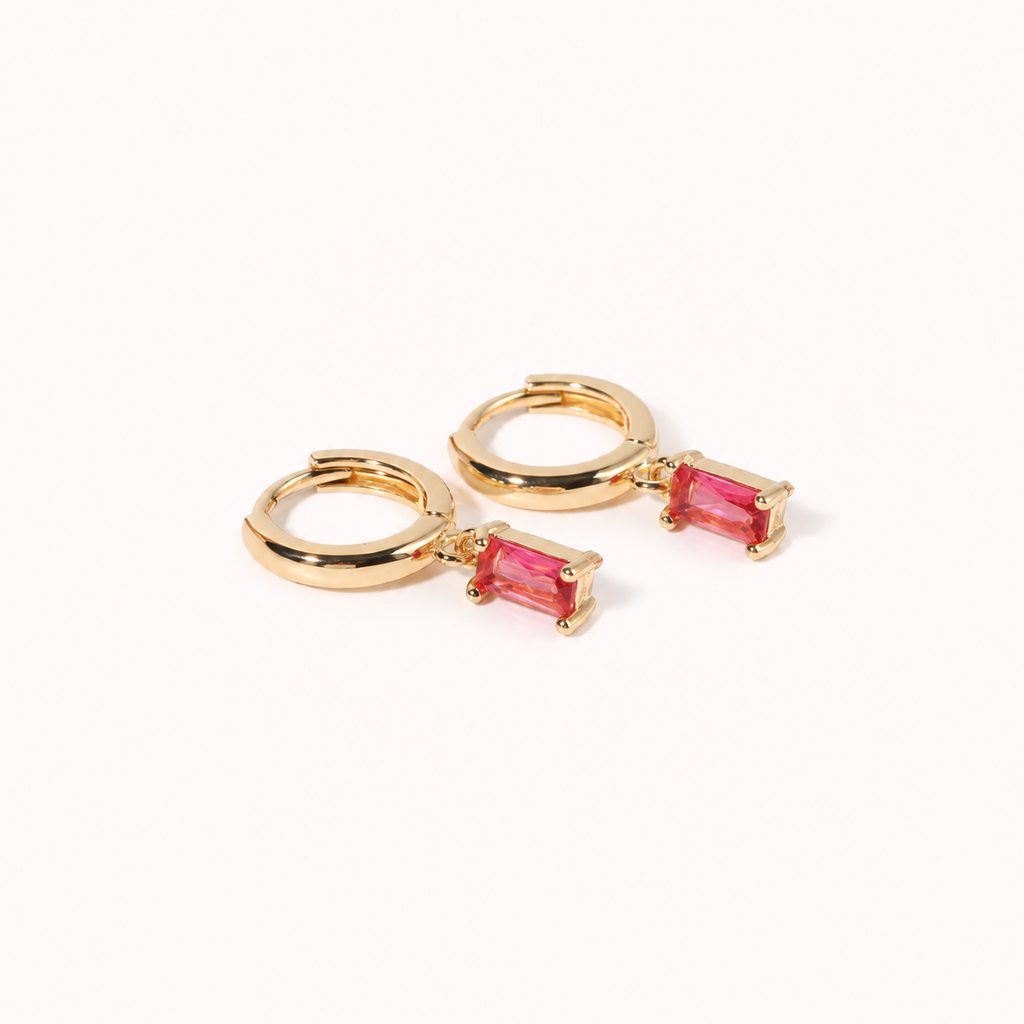 Bella Crystal Huggie Earrings (Kavely)