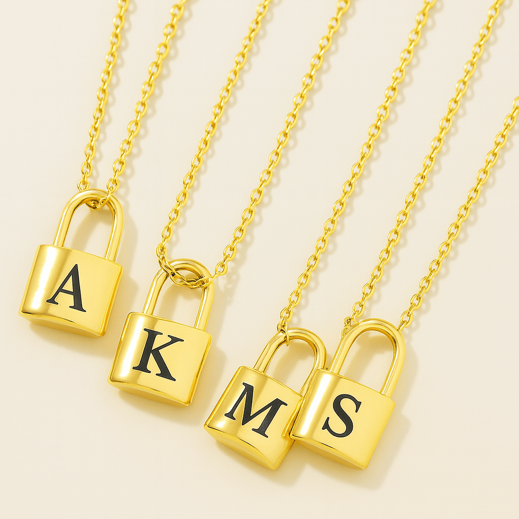 Ellie Initial Love Lock Necklace (Bundle)
