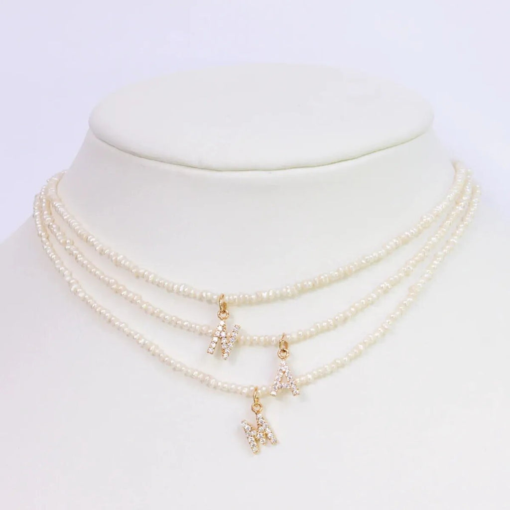 Shelly Pearl Initial Choker (Bundle)