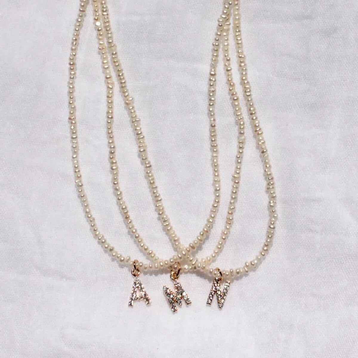 Shelly Pearl Initial Choker (Bundle)