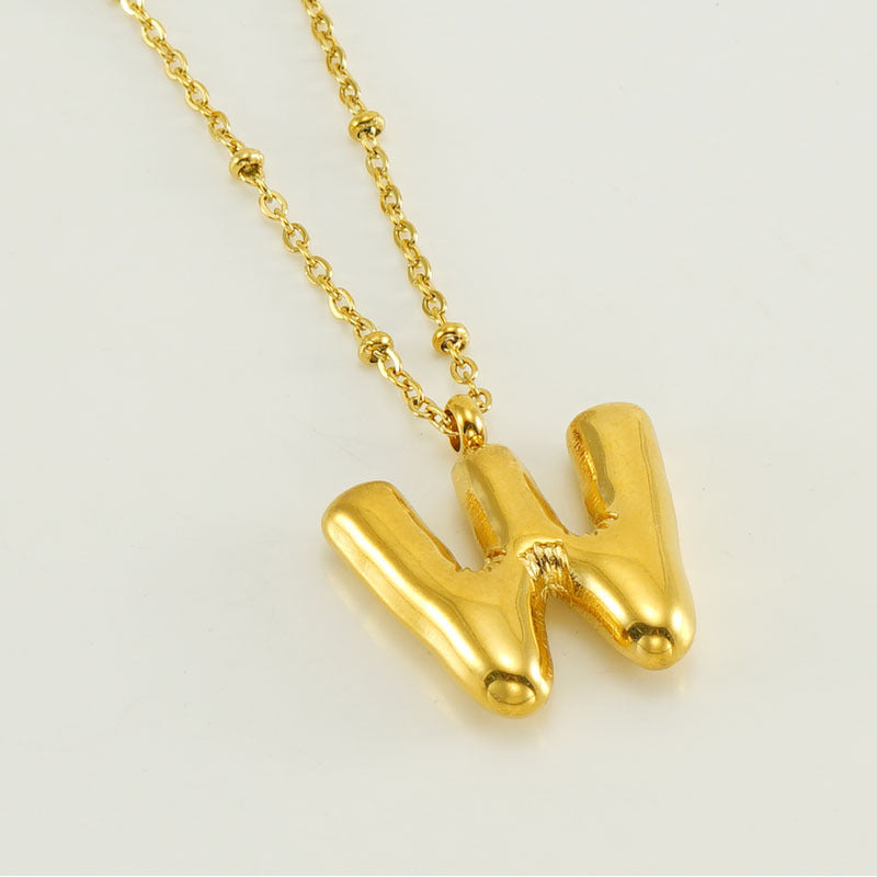 Bubble Letter Initial Necklace (Bundle)