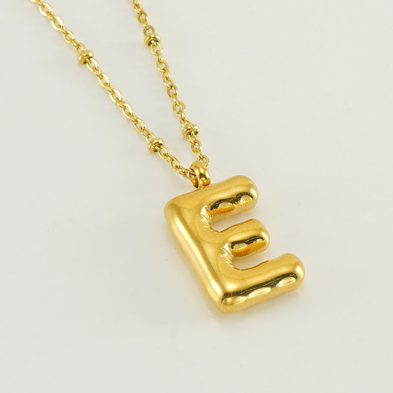 Bubble Letter Initial Necklace (Bundle)