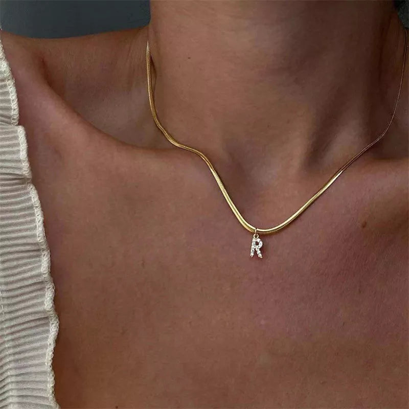 Melly Initial Herringbone Necklace (Bundle)