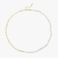 Rhoni® 14K Gold Paper Clip Pearl Necklace (Bundle)