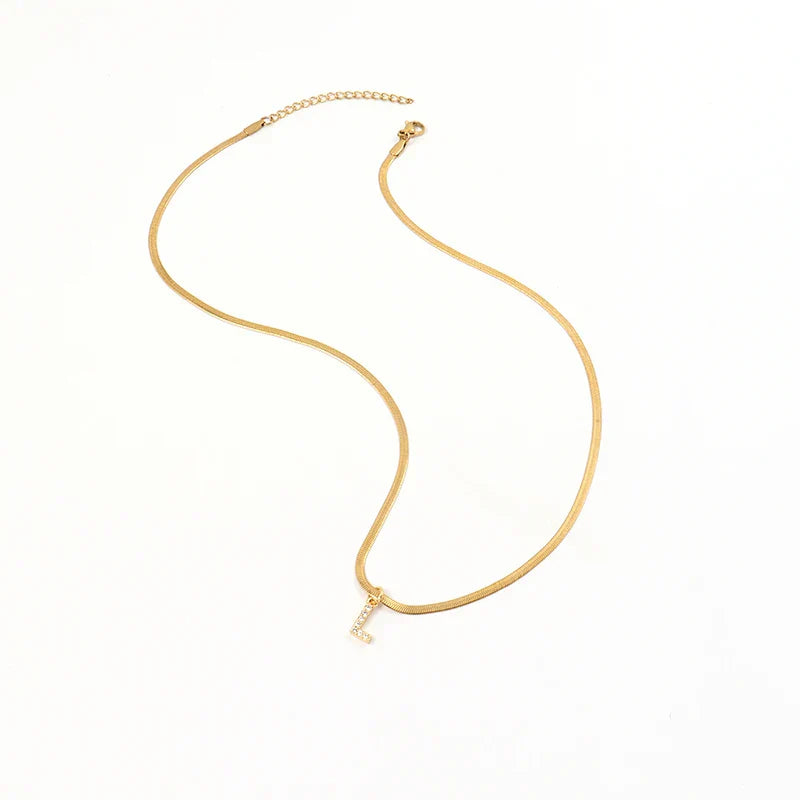 Melly Initial Herringbone Necklace (Bundle)