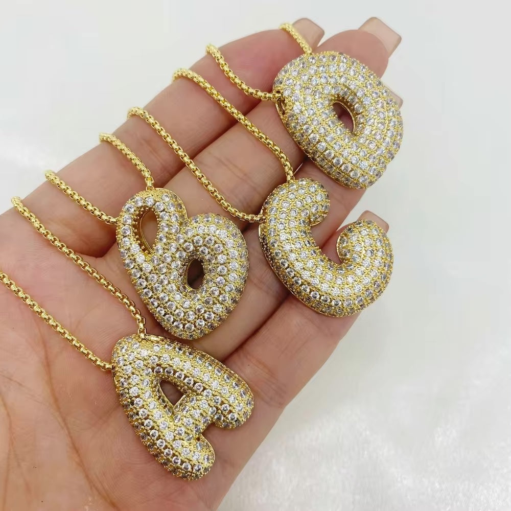 Hailey Bubble Initial Necklace (Bundle)