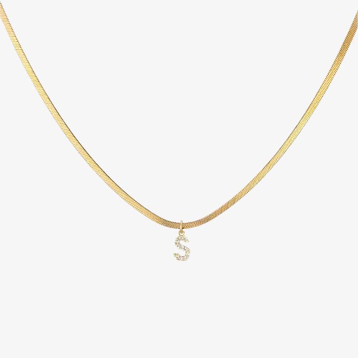 Melly Initial Herringbone Necklace (Bundle)